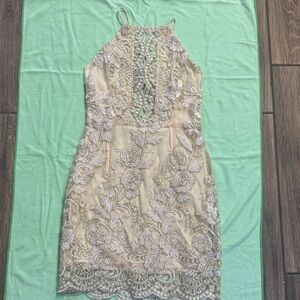 Elegant Cream Lace Dress